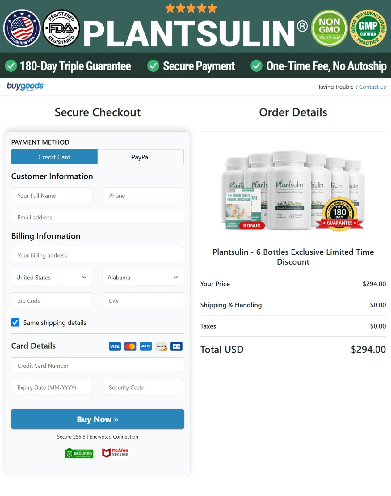 Plantsulin secure checkout